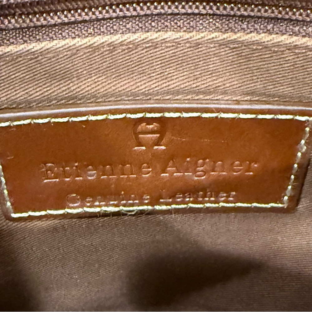 Vintage Etienne Aigner Brown Leather Handbag - Picture 3 of 8